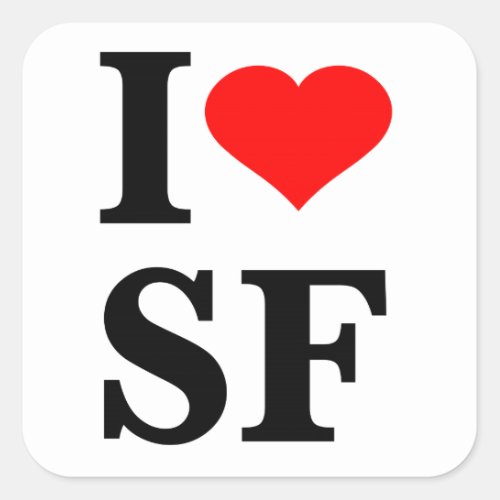 I Heart San Francisco Square Sticker