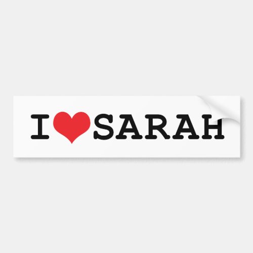 I Heart Sarah Bumper Sticker
