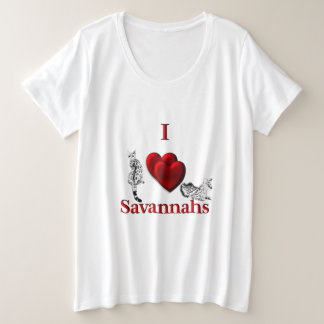 I Heart Savannah Cat Plus Size T-Shirt