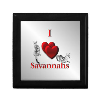 I Heart Savannah Cat Silver Gift Box