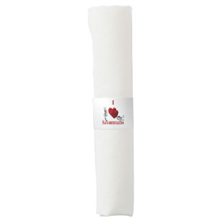 I Heart Savannah Cat Silver Napkin Bands