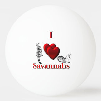 I Heart Savannah Cat Silver Ping Pong Ball