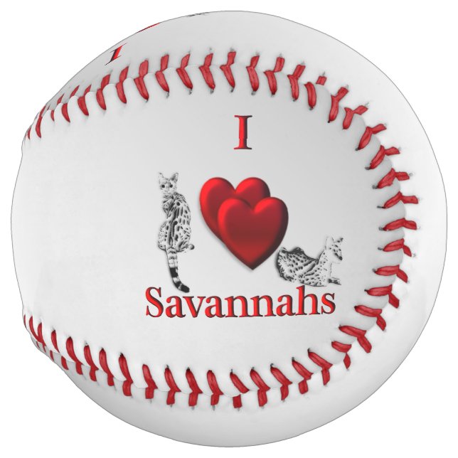 I Heart Savannah Cat Silver Softball (Front Right)