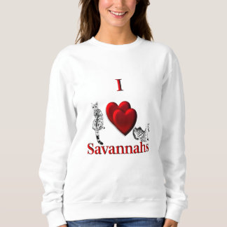 I Heart Savannah Cat Sweatshirt