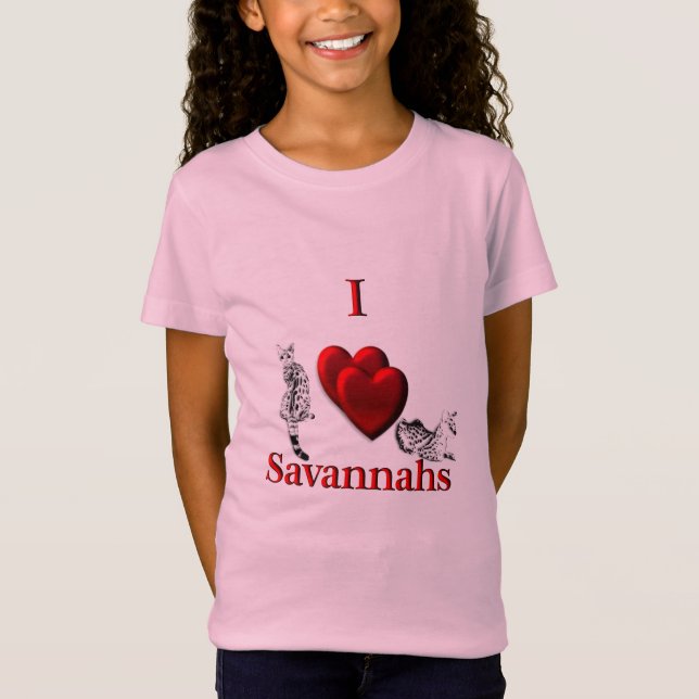 I Heart Savannah Cat T-Shirt (Front)