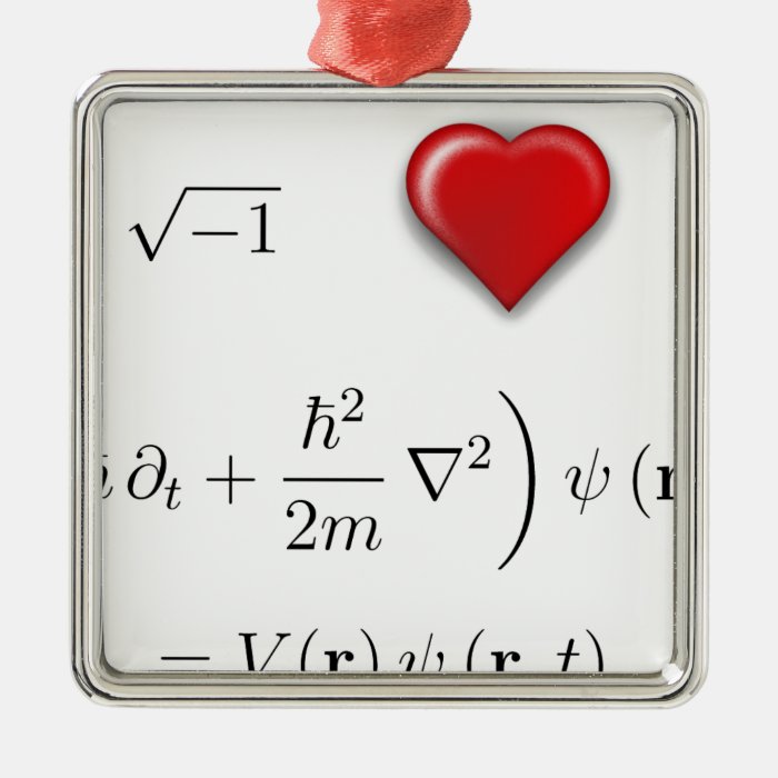 I heart Schrodinger equation Christmas Tree Ornament