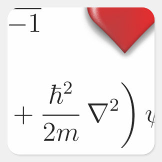 I heart Schrodinger equation Square Sticker