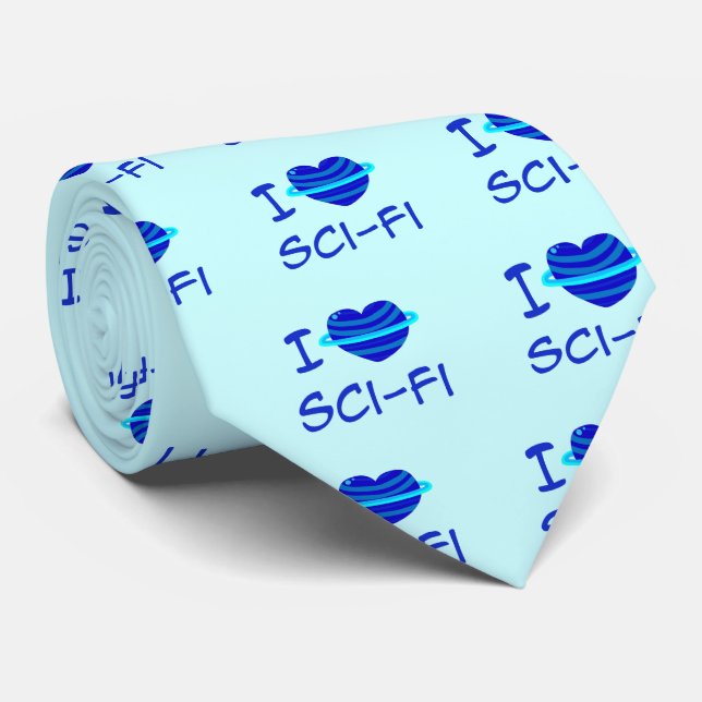 I Heart Sci-Fi Neck Tie (Rolled)