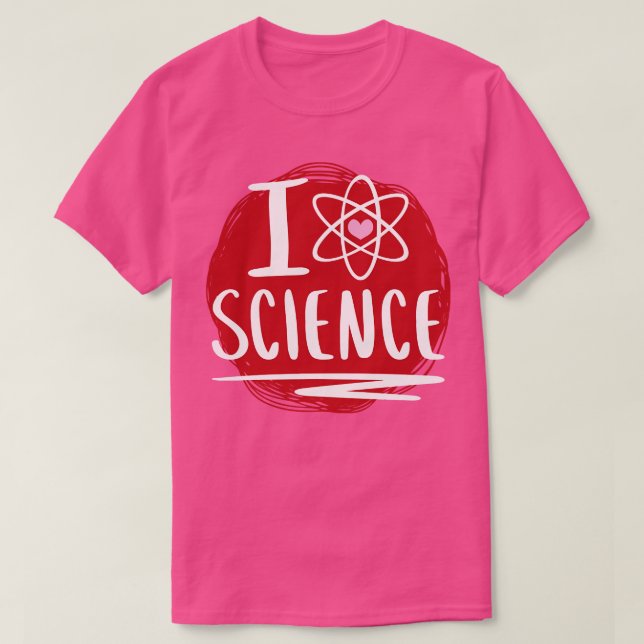 I Heart Science Cute Science Atom Heart 1 T-Shirt (Design Front)