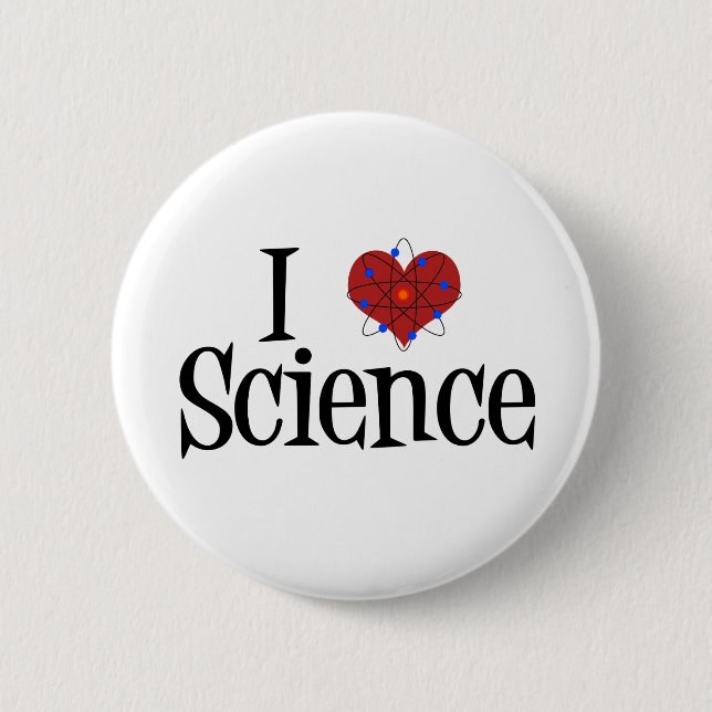 I Heart Science Pinback Button (Front)