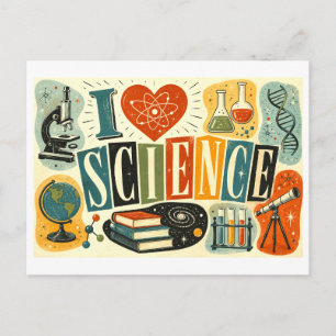 "I [Heart] Science" Postcard