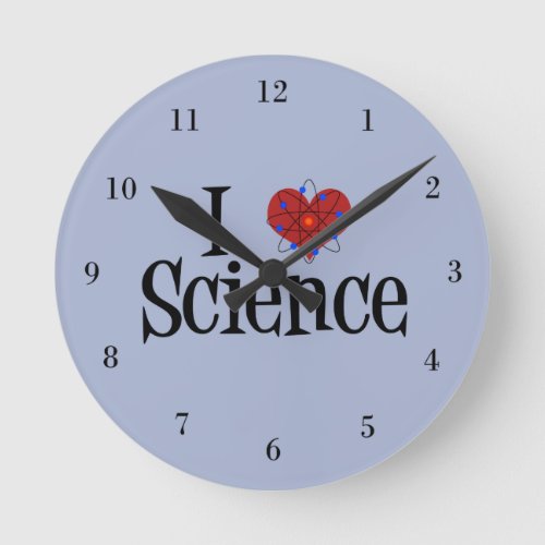 I Heart Science Round Clock