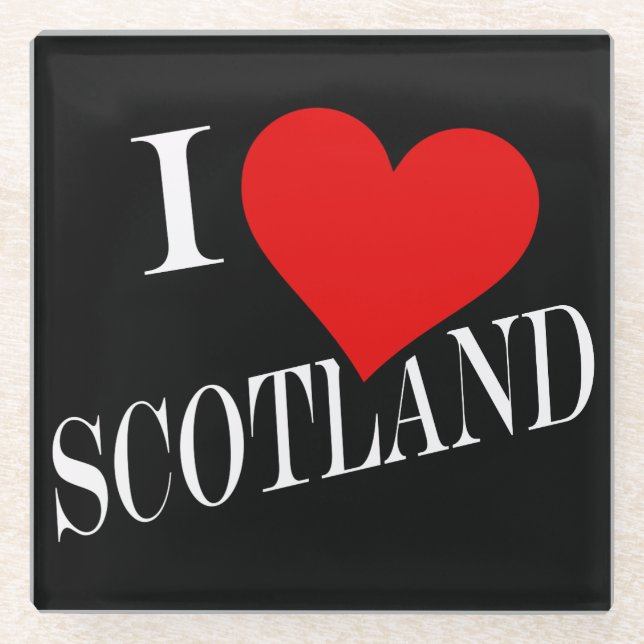 I Heart Scotland wt coastercnt Glass Coaster (Front)