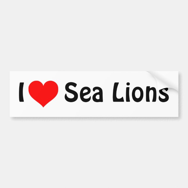 I heart Sea Lions Bumper Sticker (Front)