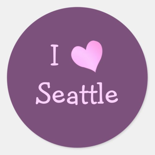 I Heart Seattle Classic Round Sticker