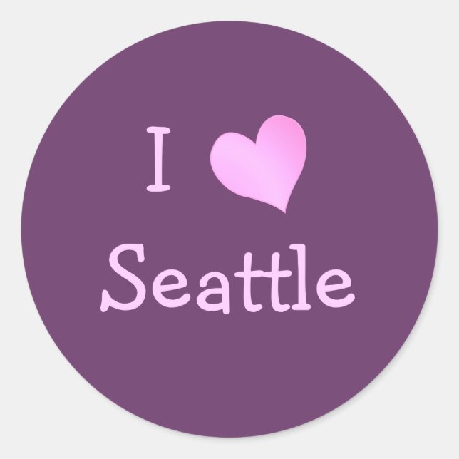 I Heart Seattle Classic Round Sticker (Front)