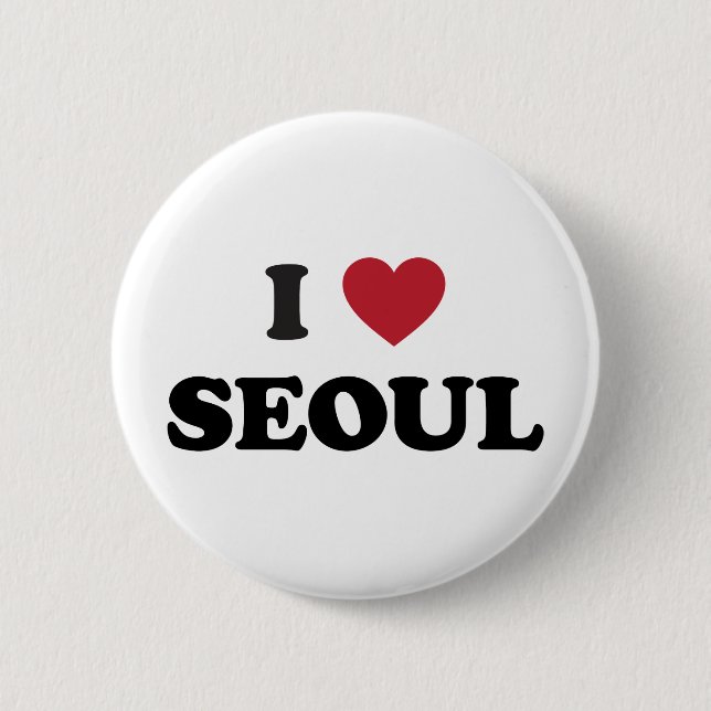 I Heart Seoul South Korea Pinback Button (Front)