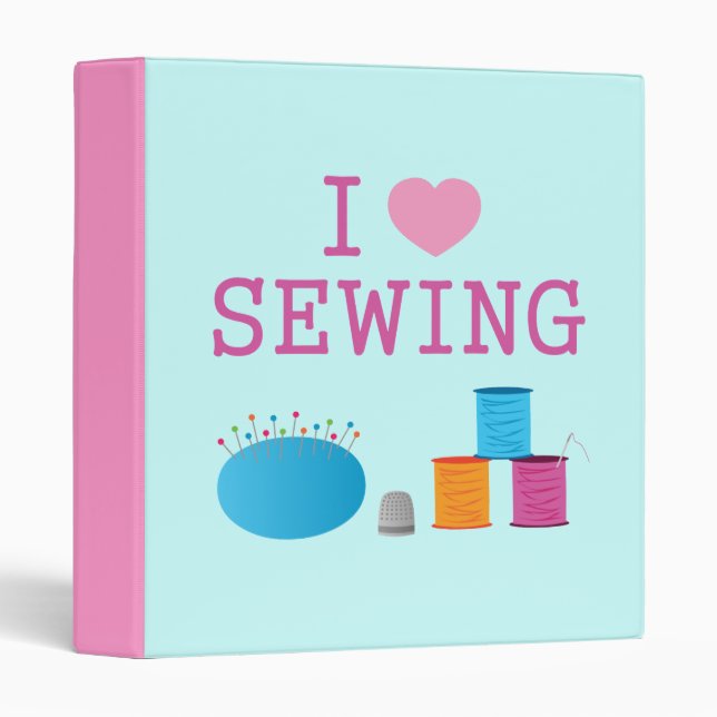 I Heart Sewing 3 Ring Binder (Front/Spine)