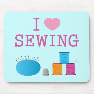 I Heart Sewing Mouse Pad