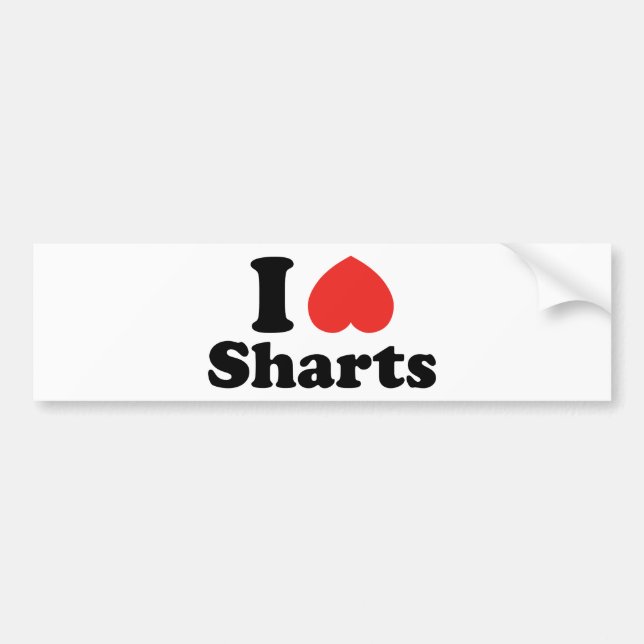 I Heart Sharts Bumper Sticker (Front)