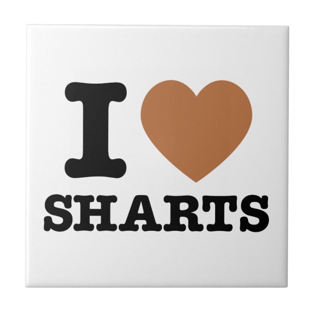 I Heart Sharts Ceramic Tile (Front)