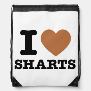 I Heart Sharts Funny Graphic Drawstring Bag