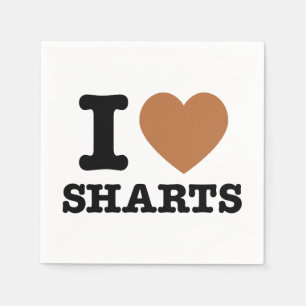 I Heart Sharts Funny Graphic Napkins