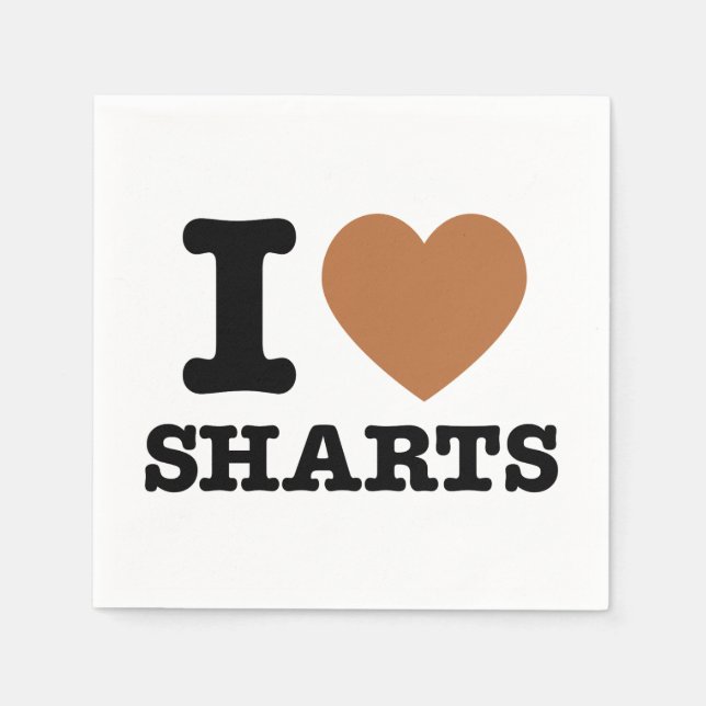 I Heart Sharts Funny Graphic Napkins (Front)