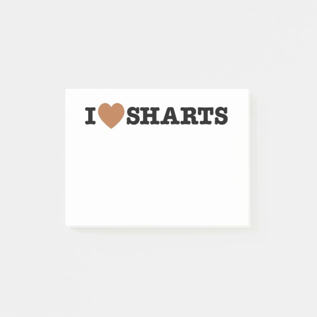 I Heart Sharts Funny Graphic Post-it Notes (Front)
