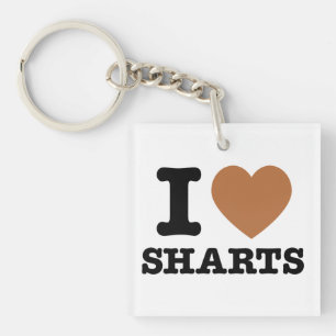 I Heart Sharts Funny Icon Graphic Keychain