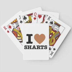 I Heart Sharts Funny Icon Graphic Poker Cards