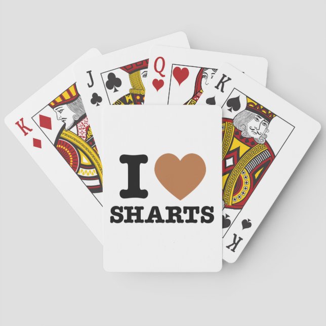 I Heart Sharts Funny Icon Graphic Poker Cards (Back)
