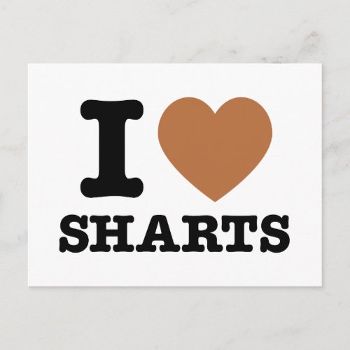 I Heart Sharts Funny Icon Graphic Postcard