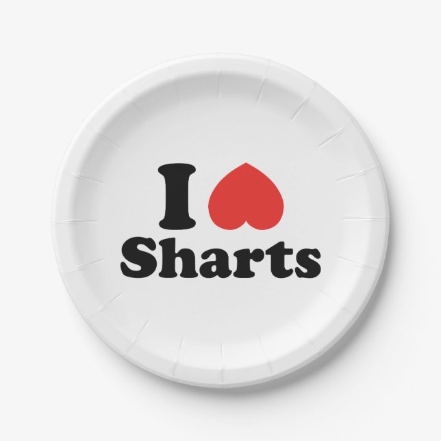 I Heart Sharts Paper Plates (Front)