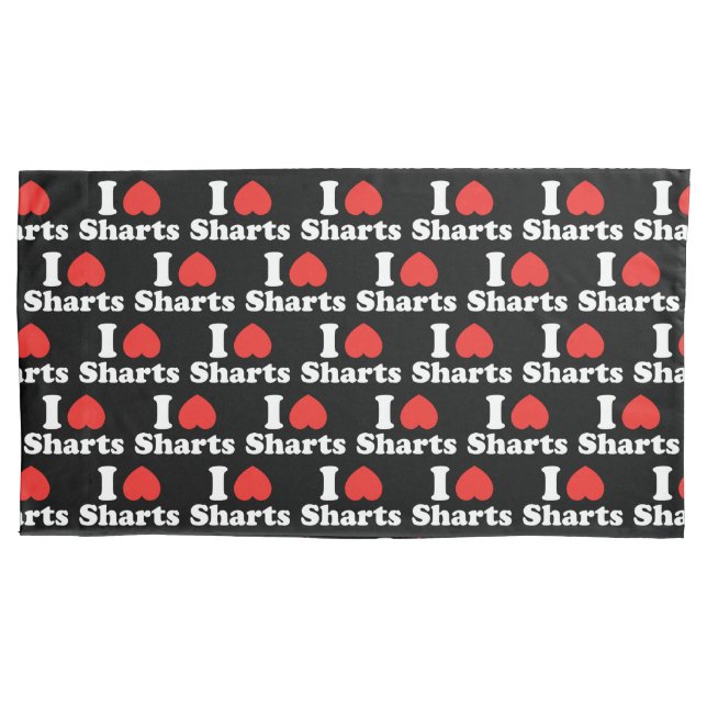 I Heart Sharts Pillow Case (Front-Left)