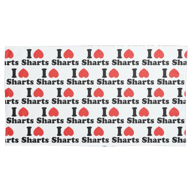 I Heart Sharts Pillow Case (Front-Left)