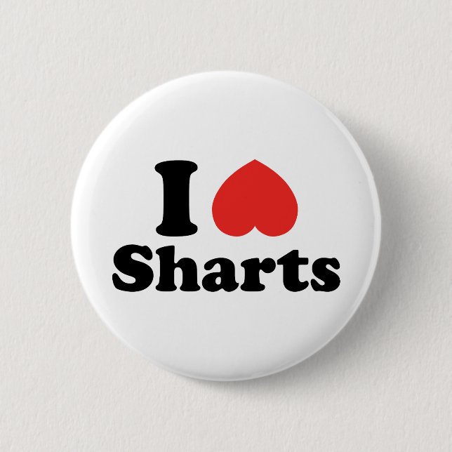 I Heart Sharts Pinback Button (Front)