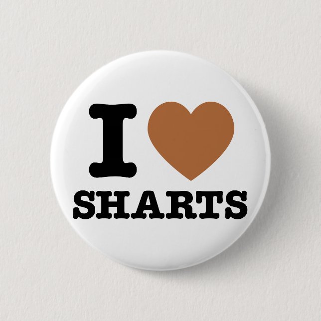 I Heart Sharts Pinback Button (Front)