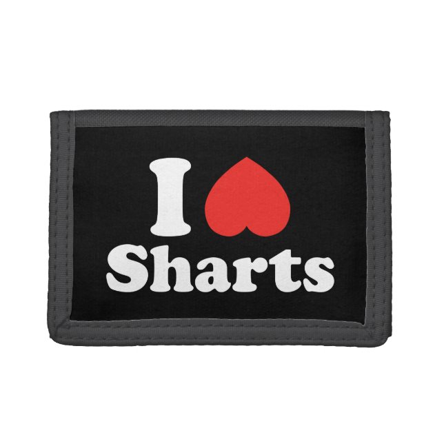 I Heart Sharts Tri-fold Wallet (Front)