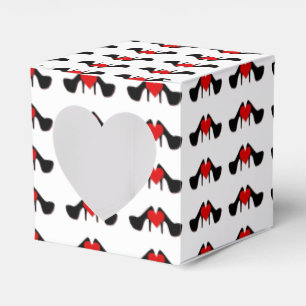 I Heart Shoes Pattern Heart Favor Box