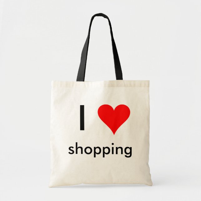 i heart shopping tote bag (Front)