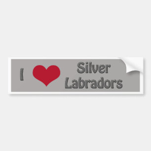 I heart Silver Labradors Bumper Sticker