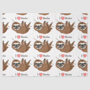 I Heart Sloths Baby Animal Tissue Paper