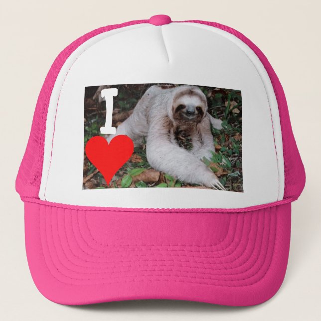 I heart sloths trucker hat (Front)