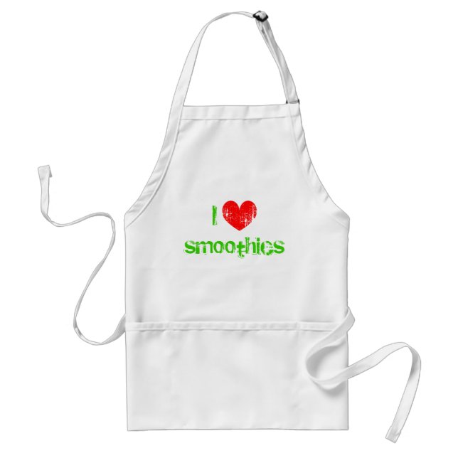 I heart smoothies apron for healthy lifestyle fans (Front)
