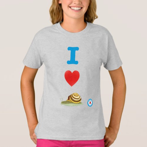 I Heart Snails Girls T_Shirt