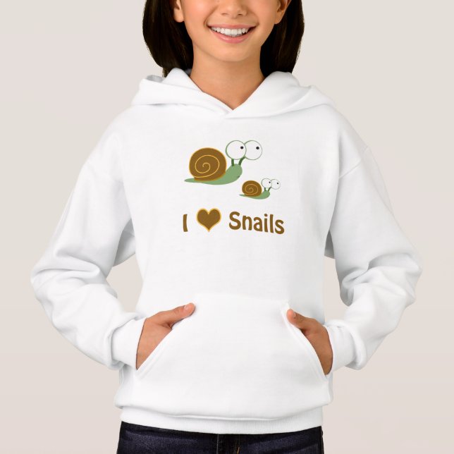 I Heart Snails- two cute snails  Hoodie (Front)