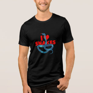 I Heart Snakes Reptile Lover Herpetology Pet Fan  Tri-Blend Shirt
