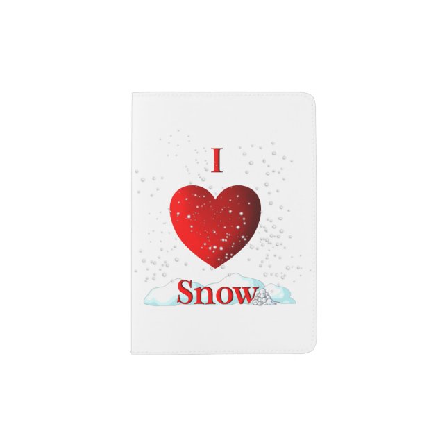 I Heart Snow  Passport Holder (Front)
