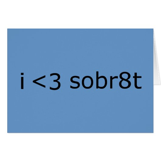 I heart Sobriety Cards (Front Horizontal)